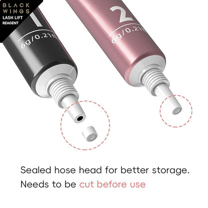 BLACKWINGS 2-in-1 Lash Lift Kit Brow Lamination Kit, High-capacity Lotion Tube Design Eyelash Perm Kit Perm & Setting Lotion for Salon or Home Use