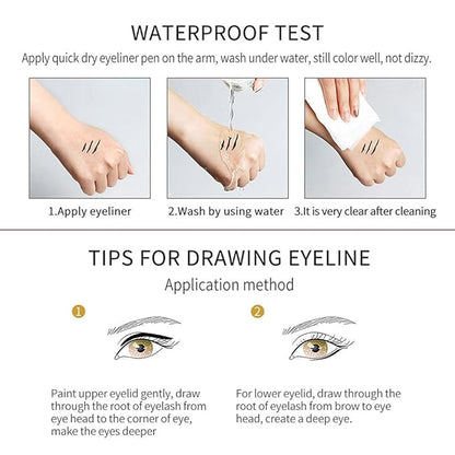 evpct 12Pcs Green Blue White Black Brown Purple Color Gel Glitter Eyeliner Pencils Set for Women Waterline Waterproof Smudge Proof lapiz de ojos delineador de ojos contra el agua Eye Liner Makeup 1-5