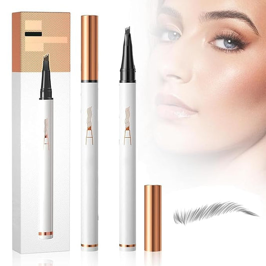 Eyebrow Tattoo Pencil 4 Fork Tip 3D Microblading,2024 New Magic Eyebrow Pencil 4-Tip Eyebrow Pencil Natural Makeup Fine Stroke,Upgraded Eye Brown Makeup Long-Lasting (Gray)