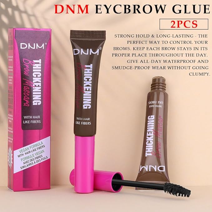 Tinted Thickening Brow Mascara,Brow Fast Sculpt,Waterproof, Transfer-proof, Brush to Fill in Eyebrows and Cover Gray Hairs - Cruelty Free (2pcs 06 Brunette &07 Espresso)