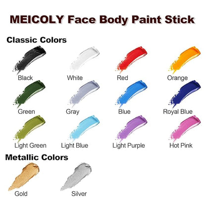 MEICOLY Orange Face Paint Stick(1.06 Oz),Cream Blendable Full Body Paint Stick,Orange Eye Black Baseball,Sweatproof Waterproof Face Painting for Halloween Pumpkin Special Effects SFX Cosplay Makeup