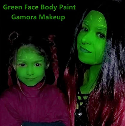 Go Ho Green Body Paint Washable (2.37 oz),Water Based Cream Green Face Paint,Hulk Witch Gamora Makeup,Green Full Face Body Paint for Halloween&St Patricks Day Accessories