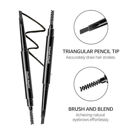Eyebrow Pencil Brown Brow Pencil - Waterproof Eyebrow Makeup Brow Pen, Eyebrow Pen with Multi Function Eyebrow Brush, Long-Lasting & Smudge-Proof Eye Brow Pencils for Women Natural Brows (Brown)