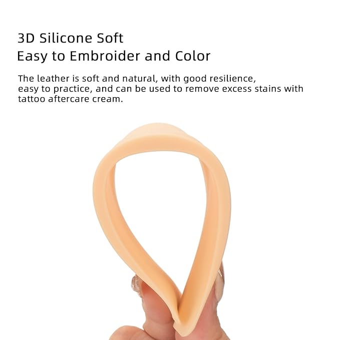 Tattoo Practice Skin for Eyebrows Eyeliner 3D Permanent Makeup Silicone Fake Skin Microblading Supplies for Beginners and Experienced Artists