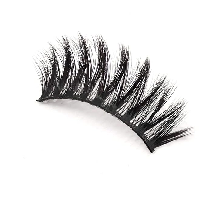 Sunniess False Eyelashes 8D Faux Mink Lashes 100% Handmade Reusable Natural Look Fake Eye lashes Cat-Eye Fluffy Wispy Lashes Dramatic Long Thick Volume Soft Lashes Packs (5D-03)