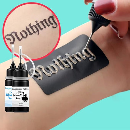 Temporary Tattoo Kit, Makeup Inks, Freckles Gel for Art Markers, 102 Patterns Fake Tattoos stencils DIY for Men Women - 3 Bottles (Brown)