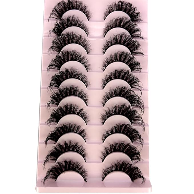 HBZGTLAD Soft Mink Eyelashes 3D Curl Winged End Eye Elongated Fake Lashes Thick Handmade Natural False Eyelash Messy Cross Lash Wholesale (AD-18)