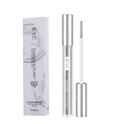 Glitter Mascara for Eyelashes, Womens Waterproof Long Lasting Mascara Smudge-Proof No Clumping Colorful Eyes Makeup for Women Wedding Stage Music Festival.