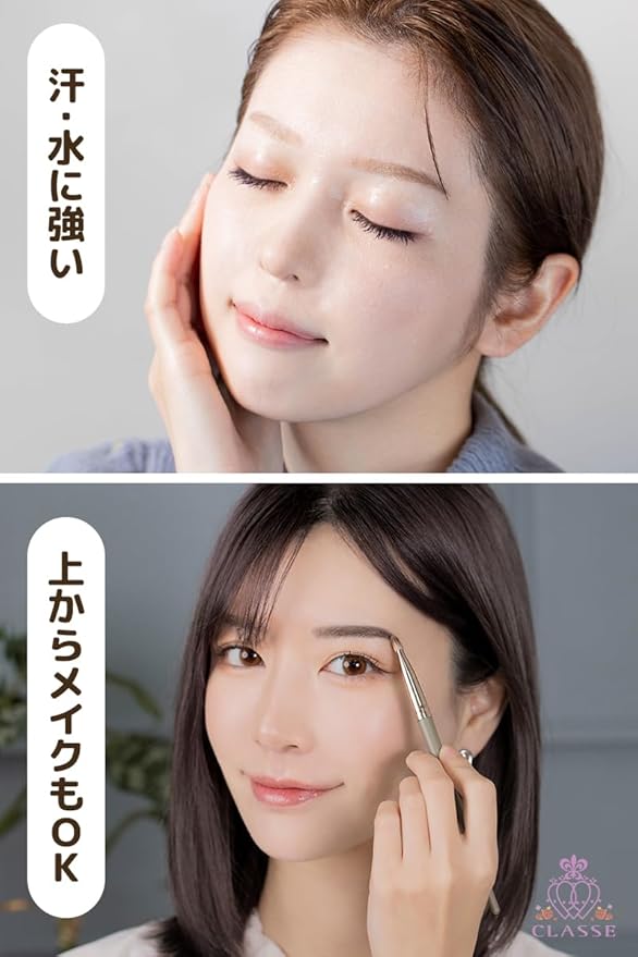 CLASSE Waterproof Eyebrow Tattoo Sticker, Colored for Cosplay, 12pair 4D Hair-Like temporary sticker on eyebrows, No water needed, peel off Painfuless, Simple Arch BL01 Blue