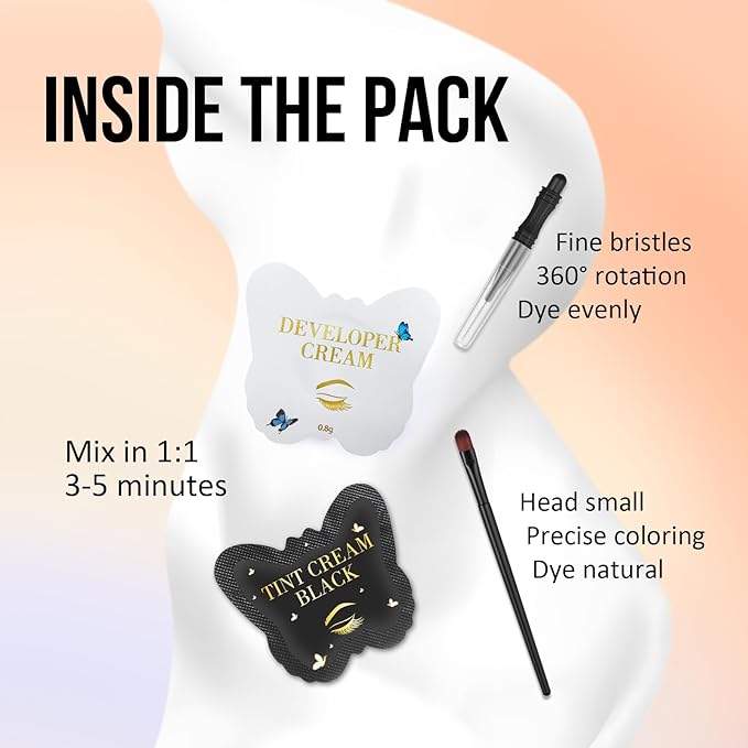 Troocolor 2-in-1 Eyelash & Brow Color Kit - Natural Black Lash Color Effect, Salon-Quality Results, Easy Application for Beginners/Professionals, Lasts 4 Weeks