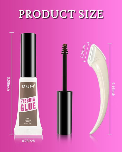 Waterproof Tinted Brow Gel, 2Pcs Thickening Tinted Eyebrow Gel Makeup, Long-Lasting Sweat-proof Eye Brow Mascara Gel Glue, Brow Sculpt and Lift for Natural-Looking, Gel Para Cejas-03 Medium Brown