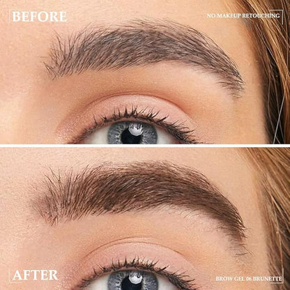 Tinted Thickening Brow Mascara,Brow Fast Sculpt,Waterproof, Transfer-proof, Brush to Fill in Eyebrows and Cover Gray Hairs - Cruelty Free - Light Medium Brown (2pcs 06 Brunette)