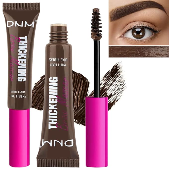 Tinted Thickening Brow Mascara,Brow Fast Sculpt,Waterproof, Transfer-proof, Brush to Fill in Eyebrows and Cover Gray Hairs - Cruelty Free - Light Medium Brown (2pcs 07 Espresso)