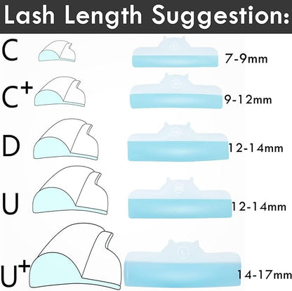 Lash Lift Pad, Eyelash Perming Rod, Soft Lash Lamination Curler Shield Mega L curl, 5 Size Pads Fit All Eyes and Lashes, Give Eyelashes Super Curl Never Pops Off Eyes -100 Applications