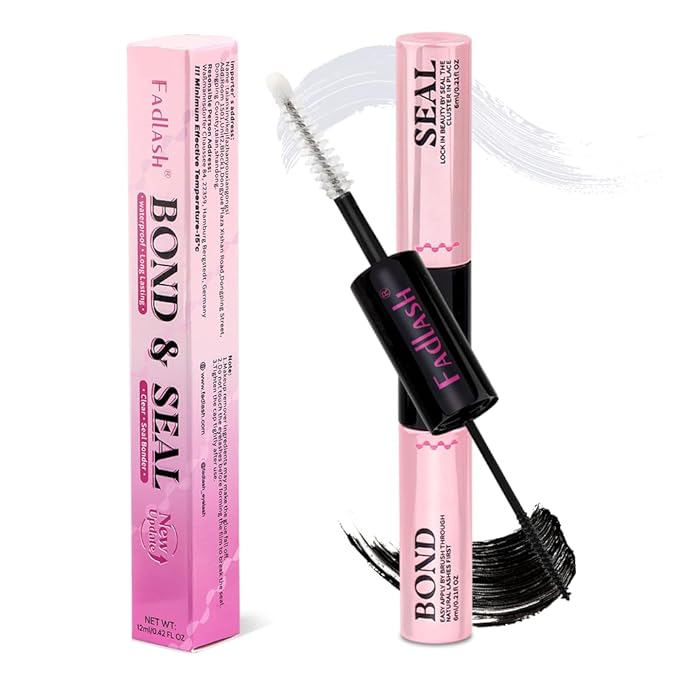 FASLASH Bond and Seal Lash Glue 12ML Lash Cluster Glue Lash Bond and Seal Waterproof Eyelash Glue for Eyelash Extensions Hold 48-72 Hours