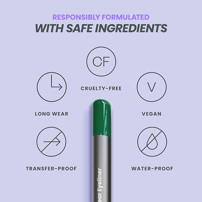 Wonderskin 1440 Longwear Green Waterproof Eyeliner Pencil - Sharpenable Eyeliner Pencil and Smudge Proof Green Eye Liner Pencils (Pine)