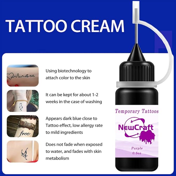 Temporary Tattoo Kit, Makeup Inks, Freckles Gel for Art Markers, 102 Patterns Fake Tattoos stencils DIY for Men Women - 3 Bottles (Brown)
