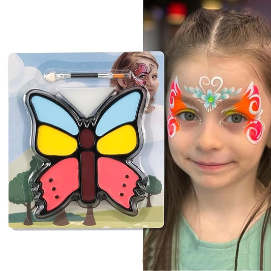 Butterfly Face Painting Kit for Kids - Professional Halloween Makeup Kit - Safe, Easy to Use, Non-Toxic and Hypoallergenic Face Paint for Carnival and Party