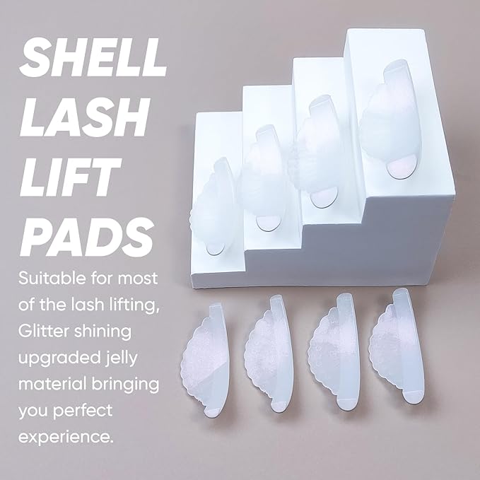 Lash Lift Shields Eyelash Perm Pads Silicone 16Pcs / 8 Sizes Lash Lift Rods Reusable Lifting Pads (White Peal)