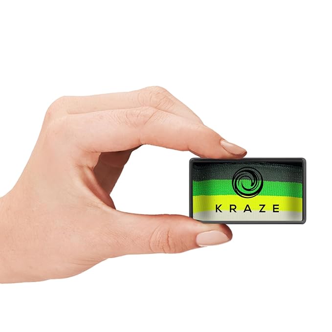 Kraze FX Dome Stroke - Meadow (25 gm), Professional 1-Stroke Split Cake, Hypoallergenic, Non-Toxic, Water Activated Face & Body Painting Makeup Supplies for Sensitive Skin, Kid Safe, Adults