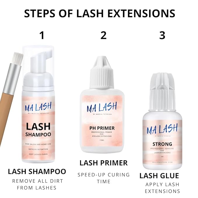 Lash Primer for lash extensions - Pre-Treatment for Semi Permanent Eyelash/Easily Removes Proteins and Oils/Oil Free/Longer Extension Retention, PH Balanced for Long-Lasting Lashes