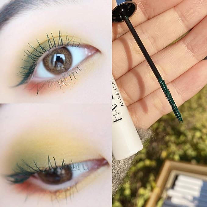 GL-Turelifes 12 Color Mascara - Colorful Fiber, Longlasting & Waterproof, Thick & Long Eyelash, Smudge-proof Eyes Makeup (Green)