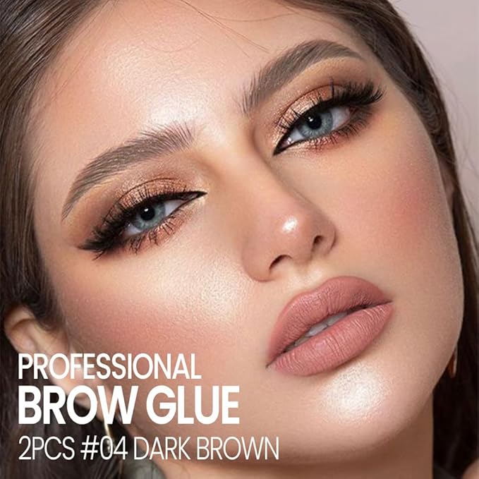 Tinted Thickening Mascara Brow, Shaping Makeup Gel,Waterproof, Transfer-proof, Brush to Fill in Eyebrows and Cover Gray Hairs - Cruelty Free (B-2Pcs 04 Dark Brown, B)