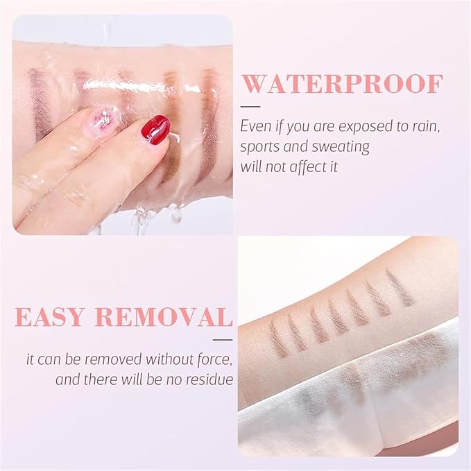 Eyebrow Pen Waterproof Microblading Pencil With 4-Prong Micro-Fork-Tip Applicator, Contouring Pen for Women Creates Natural Looking Brows Effortlessly (Light Brown)