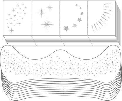 20 Sheets Glitter Freckles Face Tattoo Silver Glitter Freckles Temporary Face Tattoos Makeup Patches,Face Glitter Patches,Face Glitter Freckles Tattoos for Women