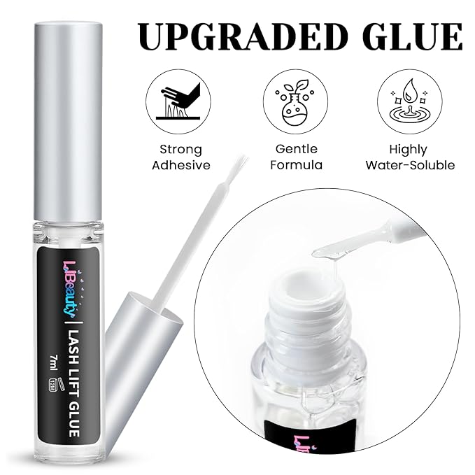 Libeauty Lash Lift and Color Kit with 15ml Black Set, 4-in-1 Professional Eyelash & Eyebrow Perm DIY Kit, Quick Curling Coloring & Eyebrow Lamination, Complete Tools for Home & Salon Use