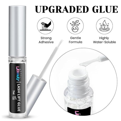 Libeauty Lash Lift and Color Kit with 15ml Black Set, 4-in-1 Professional Eyelash & Eyebrow Perm DIY Kit, Quick Curling Coloring & Eyebrow Lamination, Complete Tools for Home & Salon Use