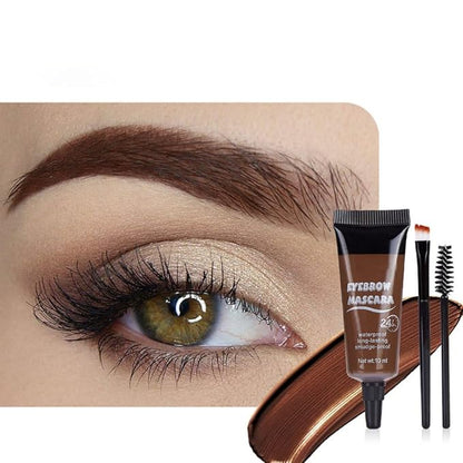 Tinted Thickening Eyebrow Mascara with Two Eyebrow Brushes,Brow Fast Sculpt,Waterproof,Transfer-proof,Eyebrow Tinting Kit- Cruelty Free - Light Medium Brown (1 Pack) (1Pc 02#Reddish Brown)