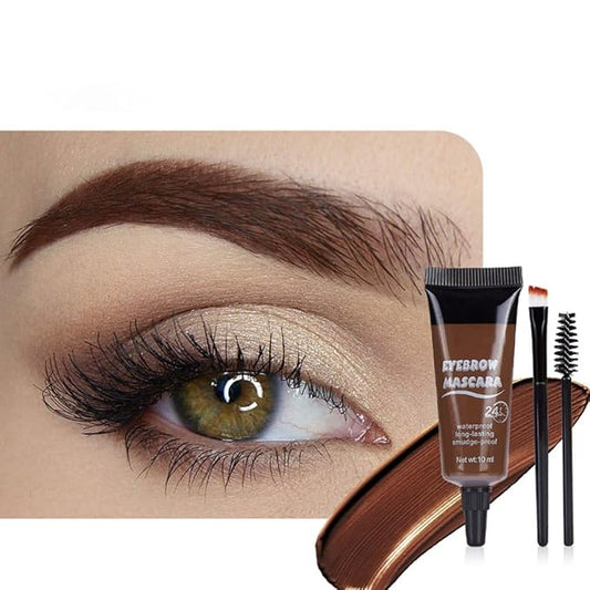 Tinted Thickening Eyebrow Mascara with Two Eyebrow Brushes,Brow Fast Sculpt,Waterproof,Transfer-proof,Eyebrow Tinting Kit- Cruelty Free - Light Medium Brown (1 Pack) (1Pc 02#Reddish Brown)