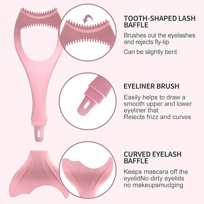 Mascara Shield Applicator Guard and Eyeliner Tool Set Mascara Eyelash Comb Applicator Eyeliner Stencils for Quick Eye Makeup (Pink, L)