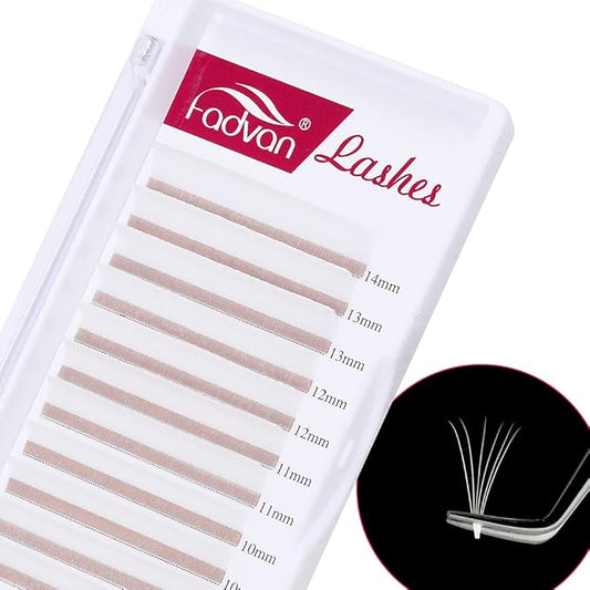 Volume Eyelash Extensions White Lashes D Curl Colored Lash Extensions Thickness 0.07mm Mixed Tray 8-14mm Easy Fan Colored Lashes Professional Use by FADVAN (white-D, 8-14mm)