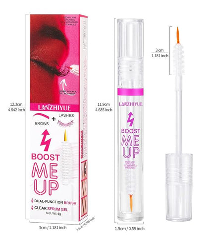 Dual-Function Brush Clear Serum Gel for Eyelash Growth, Deep Moisturizing, Improving Care, Waking Up Hair Follicles