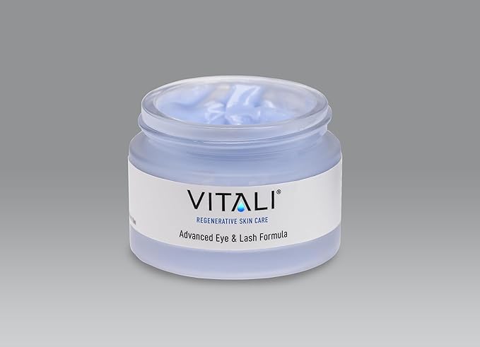 Vitali Advanced Eye & Lash Formula: Premium Age Reducing Copper Peptide Skincare for Longer Lashes and Fuller Eyebrows, Reduces Dark Circles and Puffy Eyes - 2 oz.
