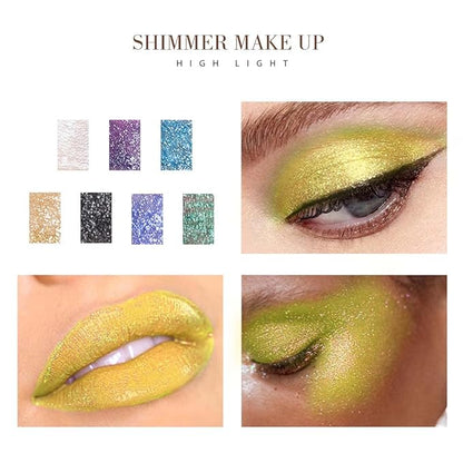 Kilshye Glitter Liquid Eyeshadow Shimmer Eye Shadow Metallic Eyeshadows High Pigment Eyes Shadow Long Lasting Waterproof Eyes Liquid Makeup for Women and Girls Pack of 1 (E- Gold 6)