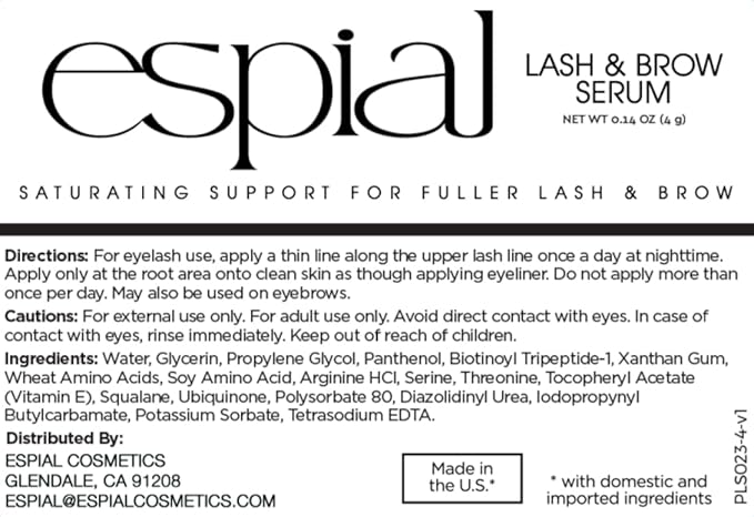 Espial Lash & Brow Serum, Enhances Lash Length & Brow Thickness, With Vitamin E