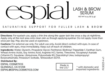 Espial Lash & Brow Serum, Enhances Lash Length & Brow Thickness, With Vitamin E