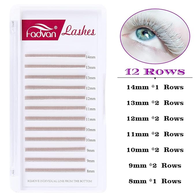 Volume Eyelash Extensions White Lashes D Curl Colored Lash Extensions Thickness 0.07mm Mixed Tray 8-14mm Easy Fan Colored Lashes Professional Use by FADVAN (white-D, 8-14mm)