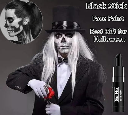 Go Ho Makeup Clown Black Cream-Blendable Stick - Face Body Paint for Professional SFX, Cosplay Costume - Safe Facepaint, Nose & Lip Smacking, Eye Black for Football, Sports, Halloween