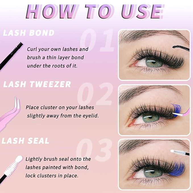 Colored Lash Clusters DIY Eyelash Extension Colorful Cluster Lashes Pack Individual Lashes D Curl 14mm 16mm Mixed 6 Colors Rainbow (120pcs)
