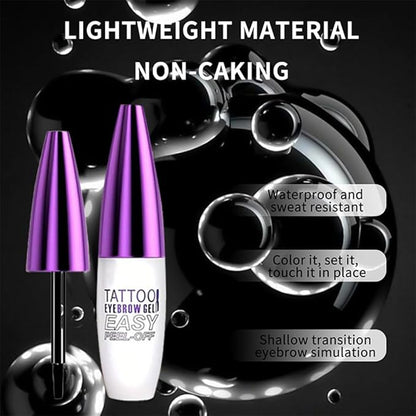 2Pcs Peel-Off Tattoo Eyebrow Gel, Transfer-proof, Waterproof (Brown)