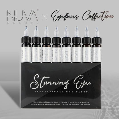 Permanent Eyeliner Pigment, Customizable, Cool Undertone for Microblading, Lash Line, Winged Eyeliner, Stardust or Smokey, Long-Lasting, Vegan, Made in USA, Eyeliner (8-Pack)