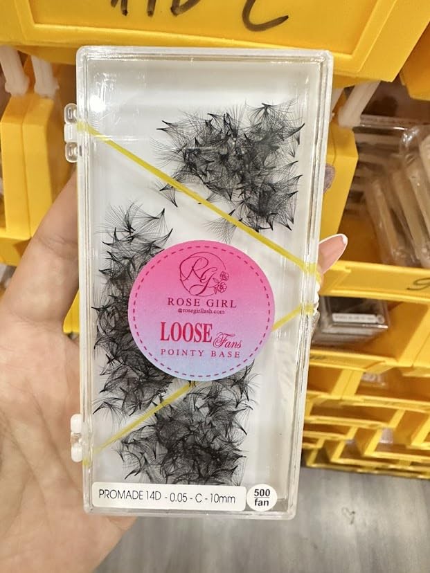 Loose Promade Fans - Natural Look Handmade Volume Eyelashes From 3D To 16D - C CC D DD Curl - False Lashes Extensions - Thickness 0.03~0.1 mm - 8~20 mm Length (14D-0.03-CC (14mm))