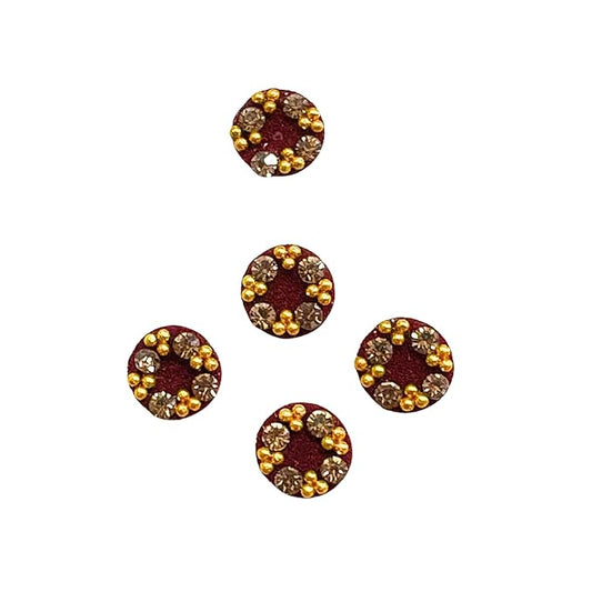 Bindi with stone border Indian Crafts Bindi for women Face Jewels Diamond Cut Bindi Indian Round Bindi Women Bollywood Party Forehead Face Sticker Stone Bindi