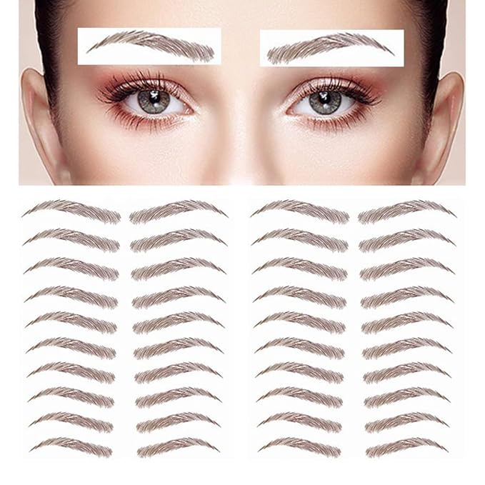 40 Pairs 6D Hair-Like Eyebrow Stickers Waterproof Natural Fake Tattoo Eyebrows Transfers Temporary Brow Tattoo Peel Off Grooming Shaping Sticker for Woman Makeup Tool