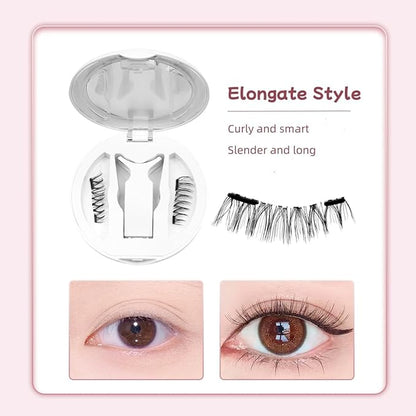 Magnetic Eyelashes,Magnetic Eyelashes with Applicator,New Integrated Box Design,No Glue or Liquid Eyeliner Needed,Magnetic Eyelashes with 2 in 1 Eyelashes Box (Elongated Style)