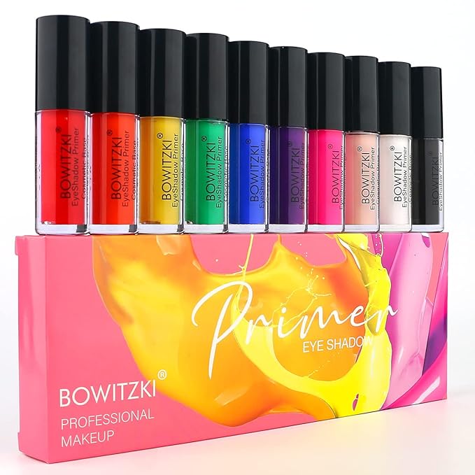Bowitzki Professional Makeup Eye Primer Set Eyeshadow Base 10 Colors Eye Paint Cruelty-Free And Paraben-Free Eye Primer Multifunction Makeup Eye Shadow Colorful